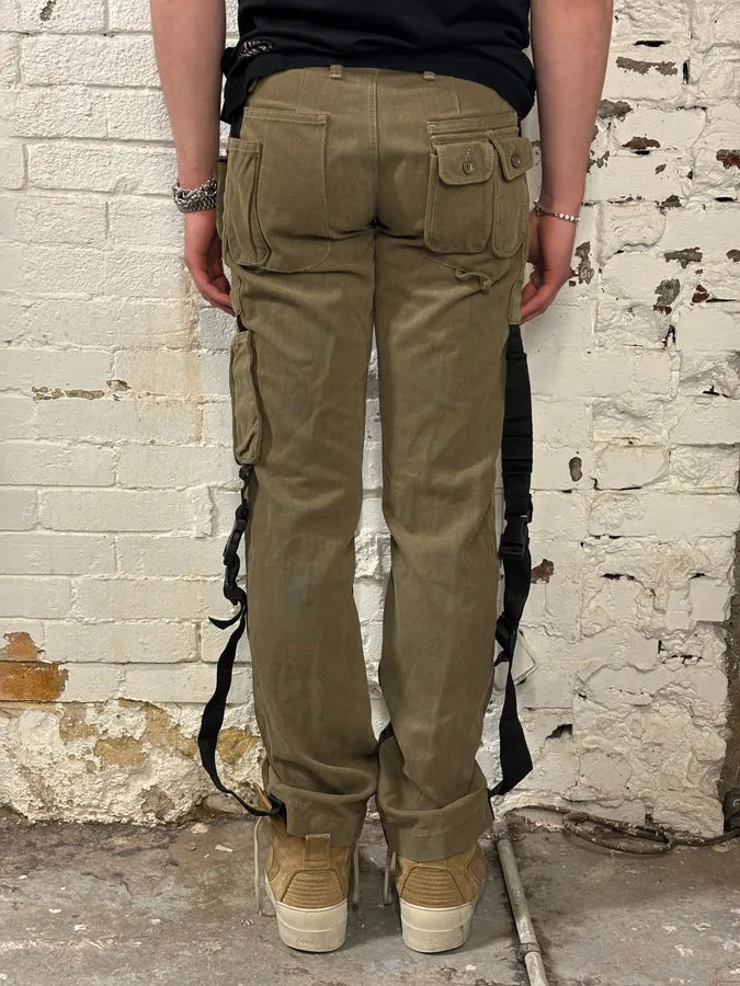 AW2003 Dolce & Gabbana Khaki Cargo Bondage Pants ZbPQBaz 2