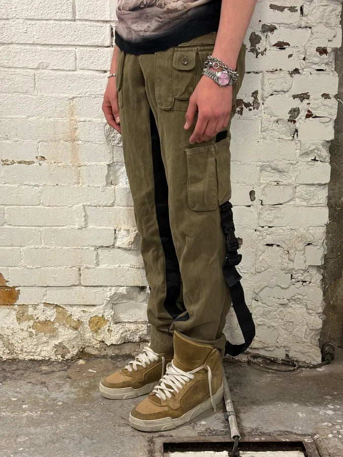 AW2003 Dolce & Gabbana Khaki Cargo Bondage Pants ZbPQBaz 1