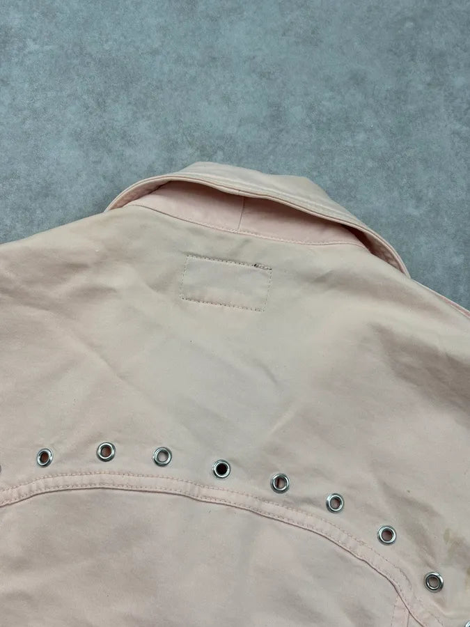 SS2004 Dolce & Gabbana Faded Pink Studded Denim Jacket HcQjHNy 5