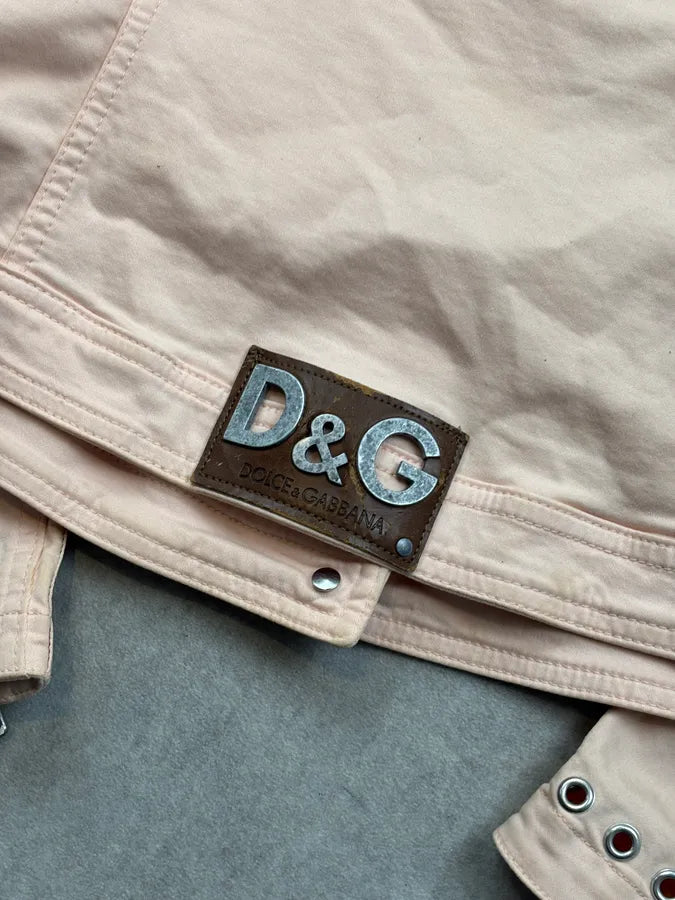 SS2004 Dolce & Gabbana Faded Pink Studded Denim Jacket HcQjHNy 8