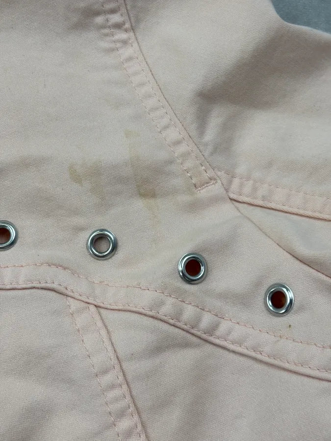 SS2004 Dolce & Gabbana Faded Pink Studded Denim Jacket HcQjHNy 9