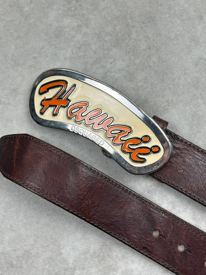 SS2005 Dsquared2 Brown Leather Hawaï Belt BHLIpCq 5