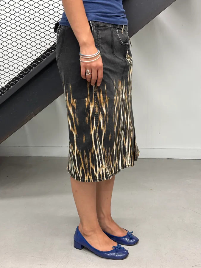 AW2004 Cavalli Black Fire Magma Skirt  TNvHklB 2