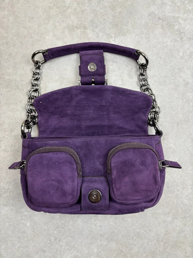 SS2004 Prada Violet Purple Multi-Pocket Handle Bag DvNKjGb 2