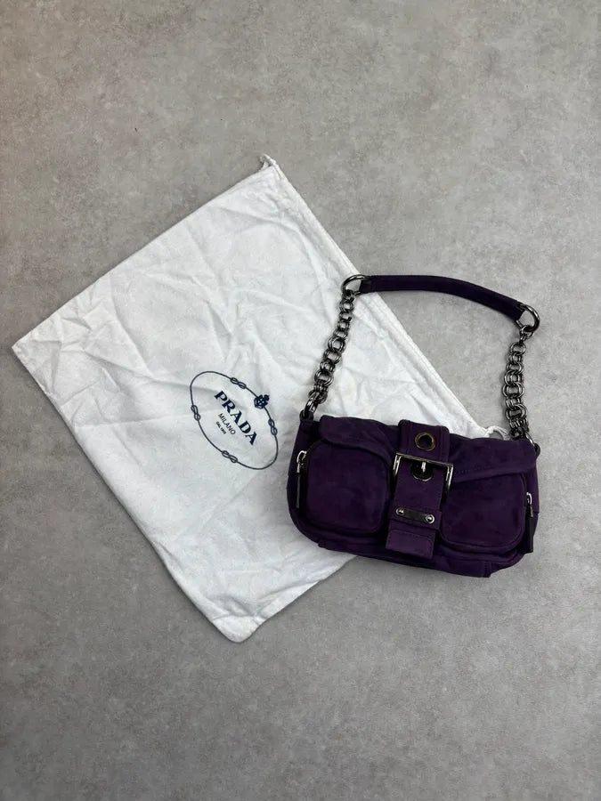 SS2004 Prada Violet Purple Multi-Pocket Handle Bag DvNKjGb 5