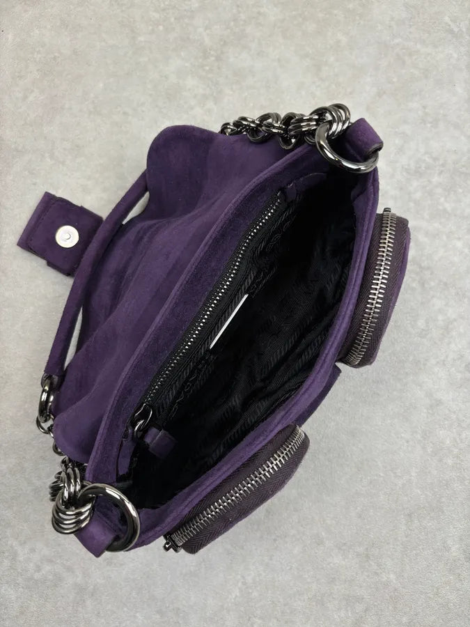 SS2004 Prada Violet Purple Multi-Pocket Handle Bag DvNKjGb 13