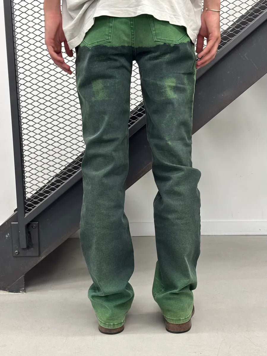 SS2004 Roberto Cavalli Green Denim Washed Jeans udfGKBj 3