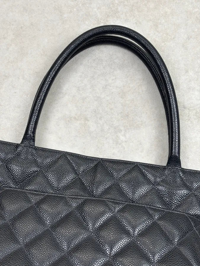 2005 Chanel Medaillon Black Leather Tote Bag  XbNuXto 10