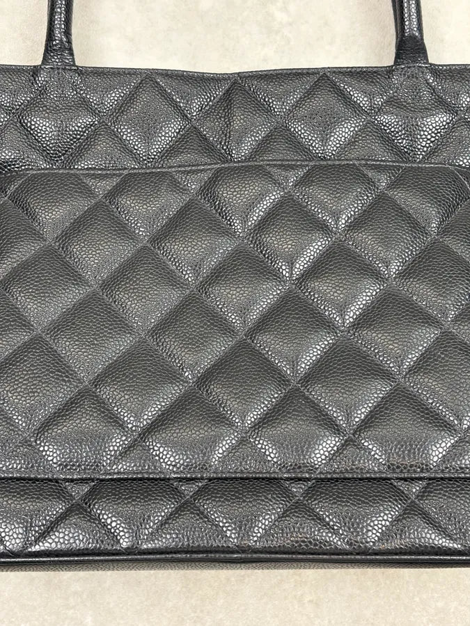 2005 Chanel Medaillon Black Leather Tote Bag  XbNuXto 15