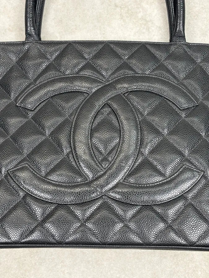 2005 Chanel Medaillon Black Leather Tote Bag  XbNuXto 5