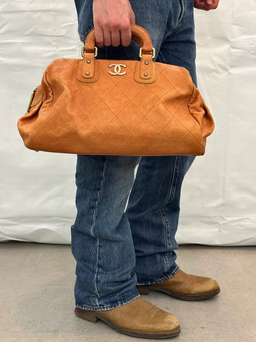 2005 Chanel Camel Leather Handle Bag rqDivUD 1