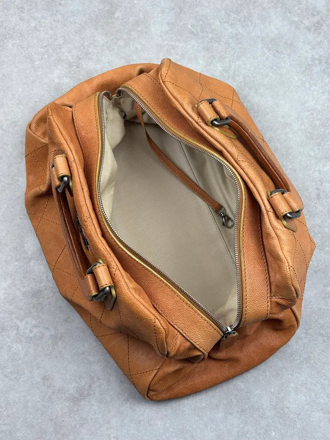 2005 Chanel Camel Leather Handle Bag rqDivUD 13