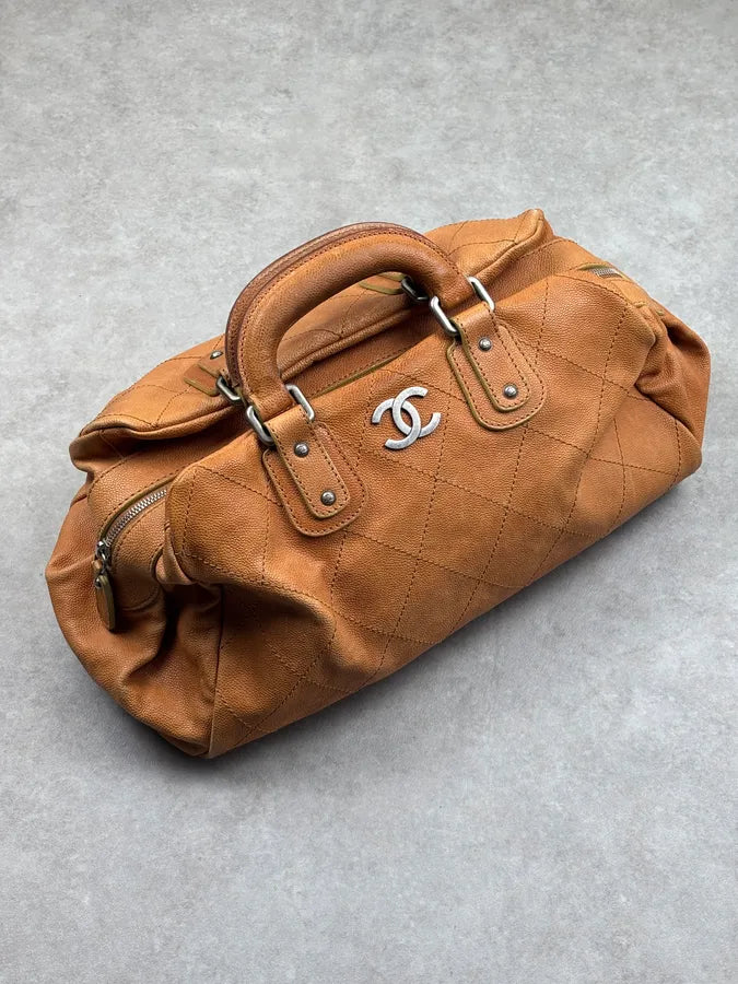 2005 Chanel Camel Leather Handle Bag rqDivUD 0