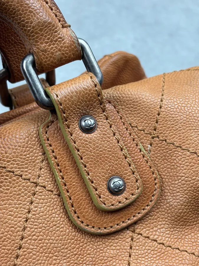 2005 Chanel Camel Leather Handle Bag rqDivUD 11