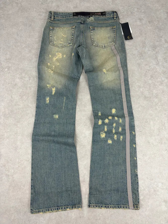 AW2005 Cavalli Archive Distressed Slim Bootcut Jeans  mAqqBIO 5