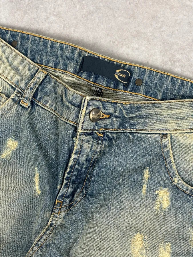 AW2005 Cavalli Archive Distressed Slim Bootcut Jeans  mAqqBIO 10
