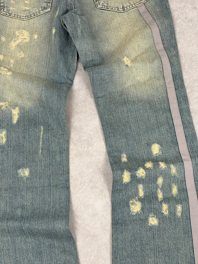 AW2005 Cavalli Archive Distressed Slim Bootcut Jeans  mAqqBIO 9