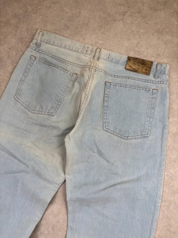 SS2005 Cavalli Light Blue Denim Straight Leg Jeans oSIjTPC 6