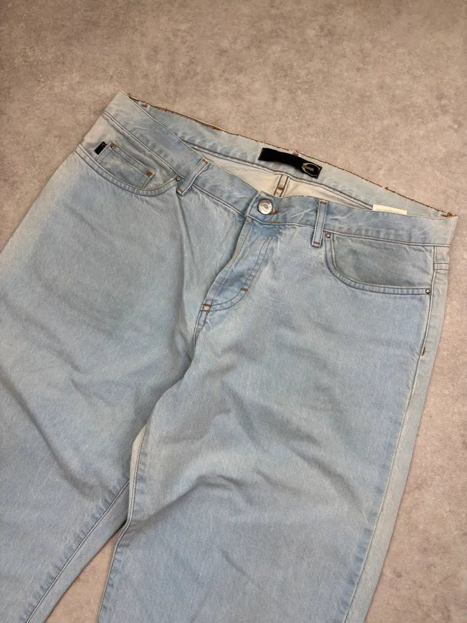 SS2005 Cavalli Light Blue Denim Straight Leg Jeans oSIjTPC 4