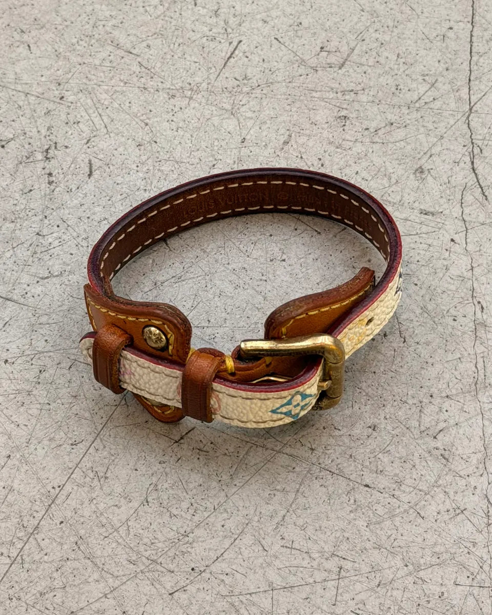 2005 Louis Vuitton White Leather Murakami Bracelet HDDolVu 5