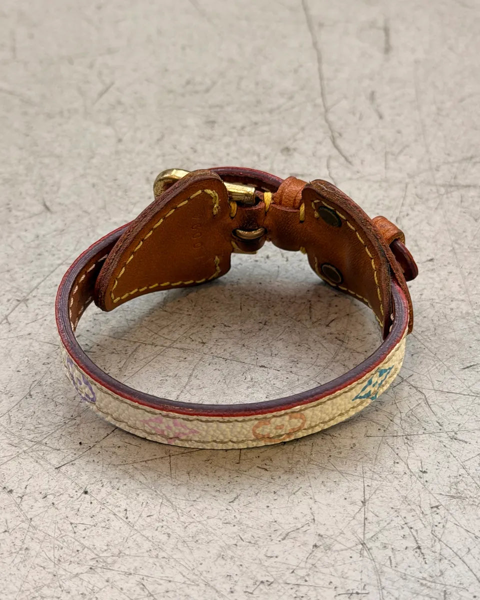 2005 Louis Vuitton White Leather Murakami Bracelet HDDolVu 6