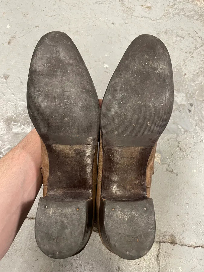 2005 Yves Saint Laurent Eroded Brown Johnny Leather Boots (44eu/us10) dmRvUke 8