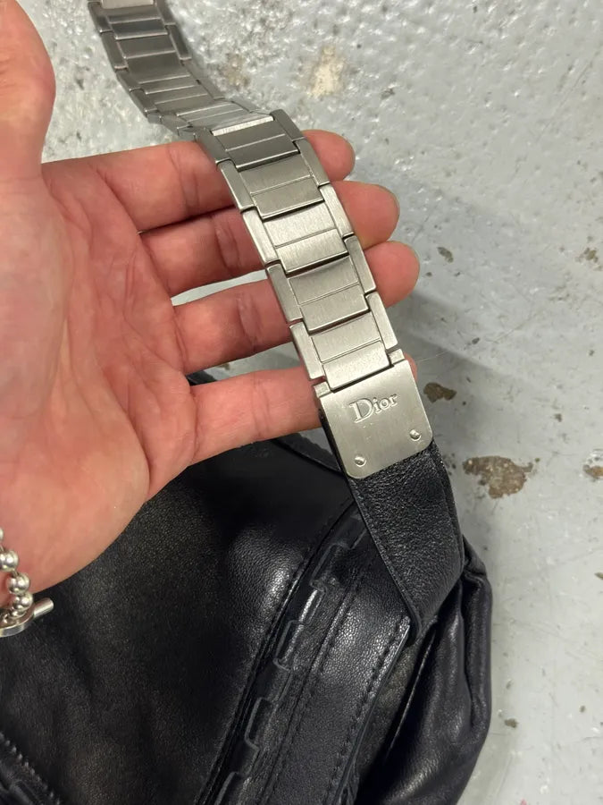 2006 Christian Dior Metal Gaucho Black Leather Shoulder Bag iwdntOr 6