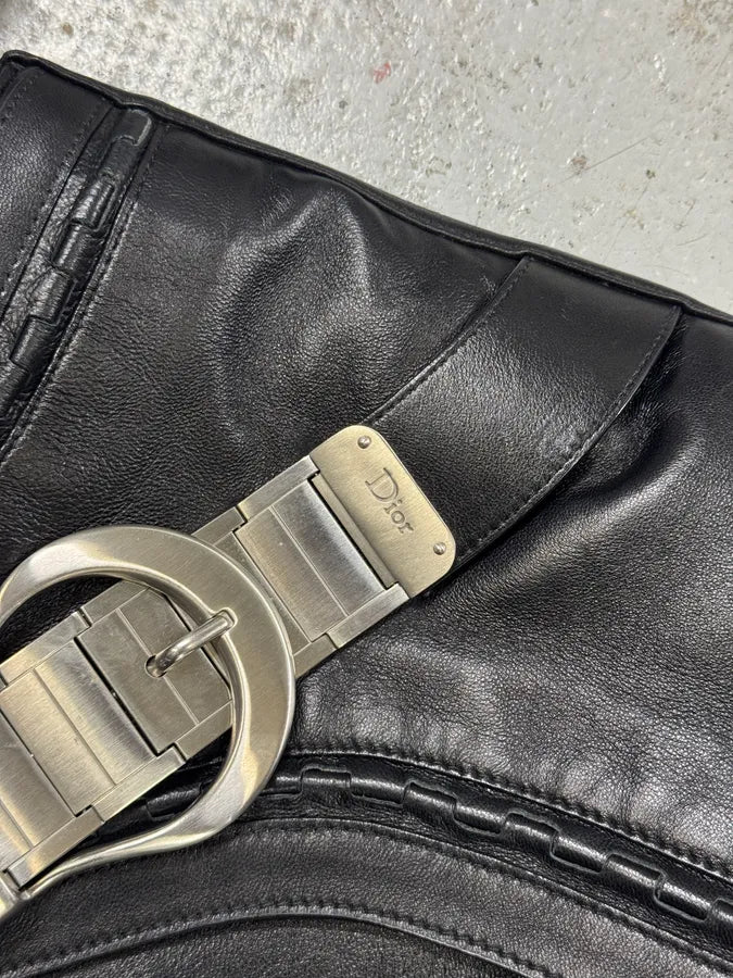 2006 Christian Dior Metal Gaucho Black Leather Shoulder Bag iwdntOr 7