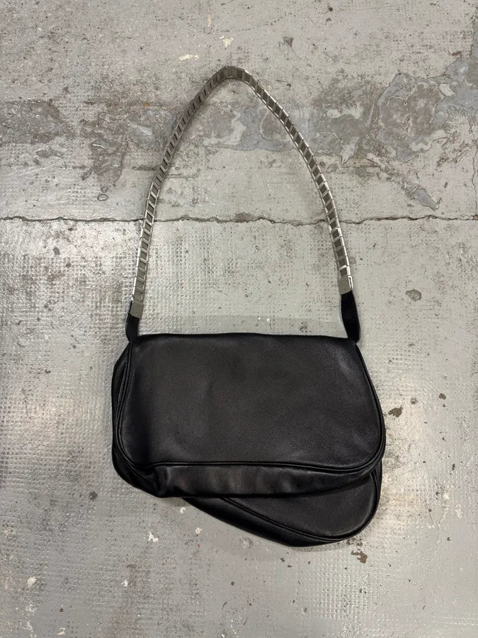 2006 Christian Dior Metal Gaucho Black Leather Shoulder Bag iwdntOr 9