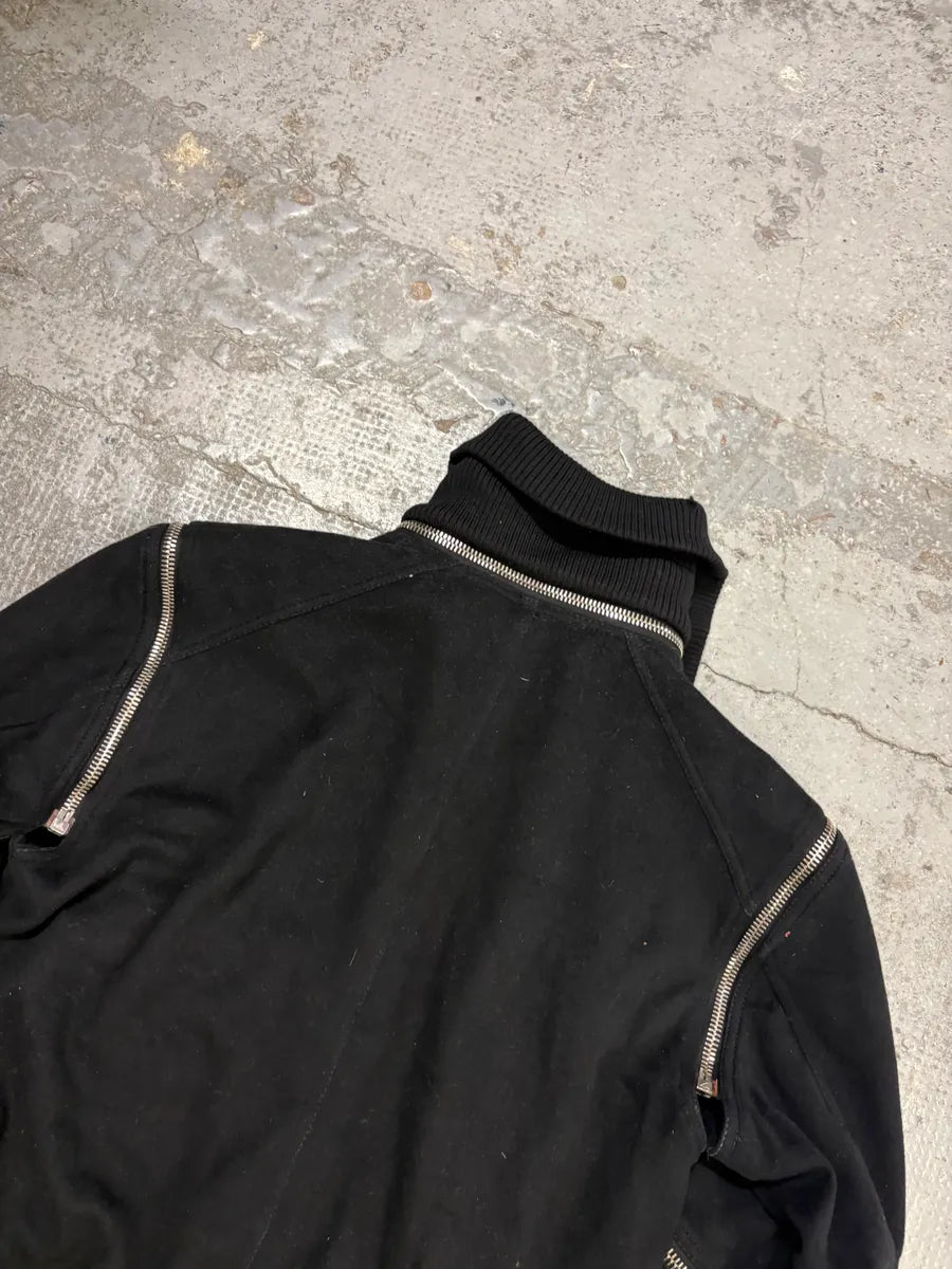 AW2003 Dolce & Gabbana Black Nylon Detachable Sleeve Bomber Jacket KNjXaRK 7