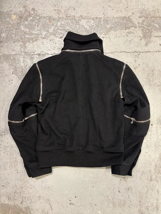 AW2003 Dolce & Gabbana Black Nylon Detachable Sleeve Bomber Jacket KNjXaRK 6
