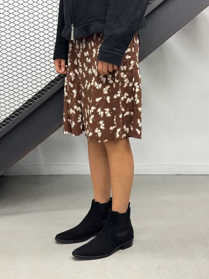 SS2006 Gucci Brown Silk Floral Skirt by Frida Giannini BwSFlRA 3