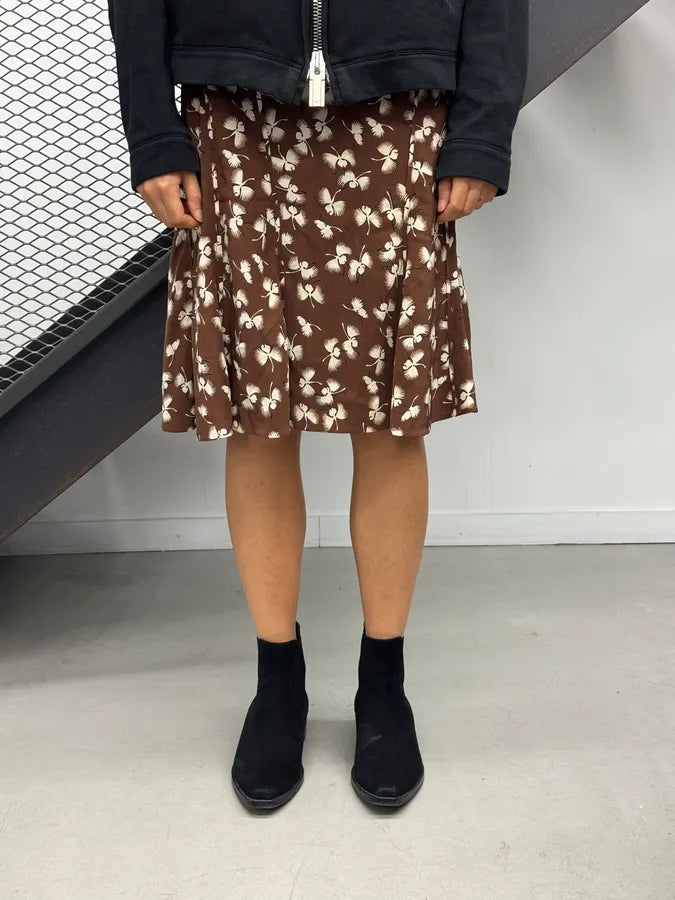 SS2006 Gucci Brown Silk Floral Skirt by Frida Giannini BwSFlRA 2