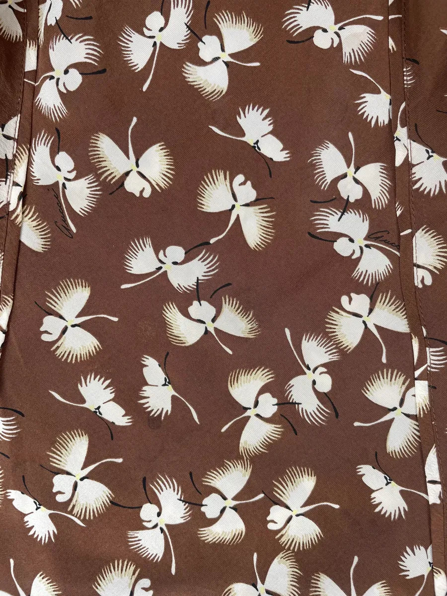 SS2006 Gucci Brown Silk Floral Skirt by Frida Giannini BwSFlRA 7