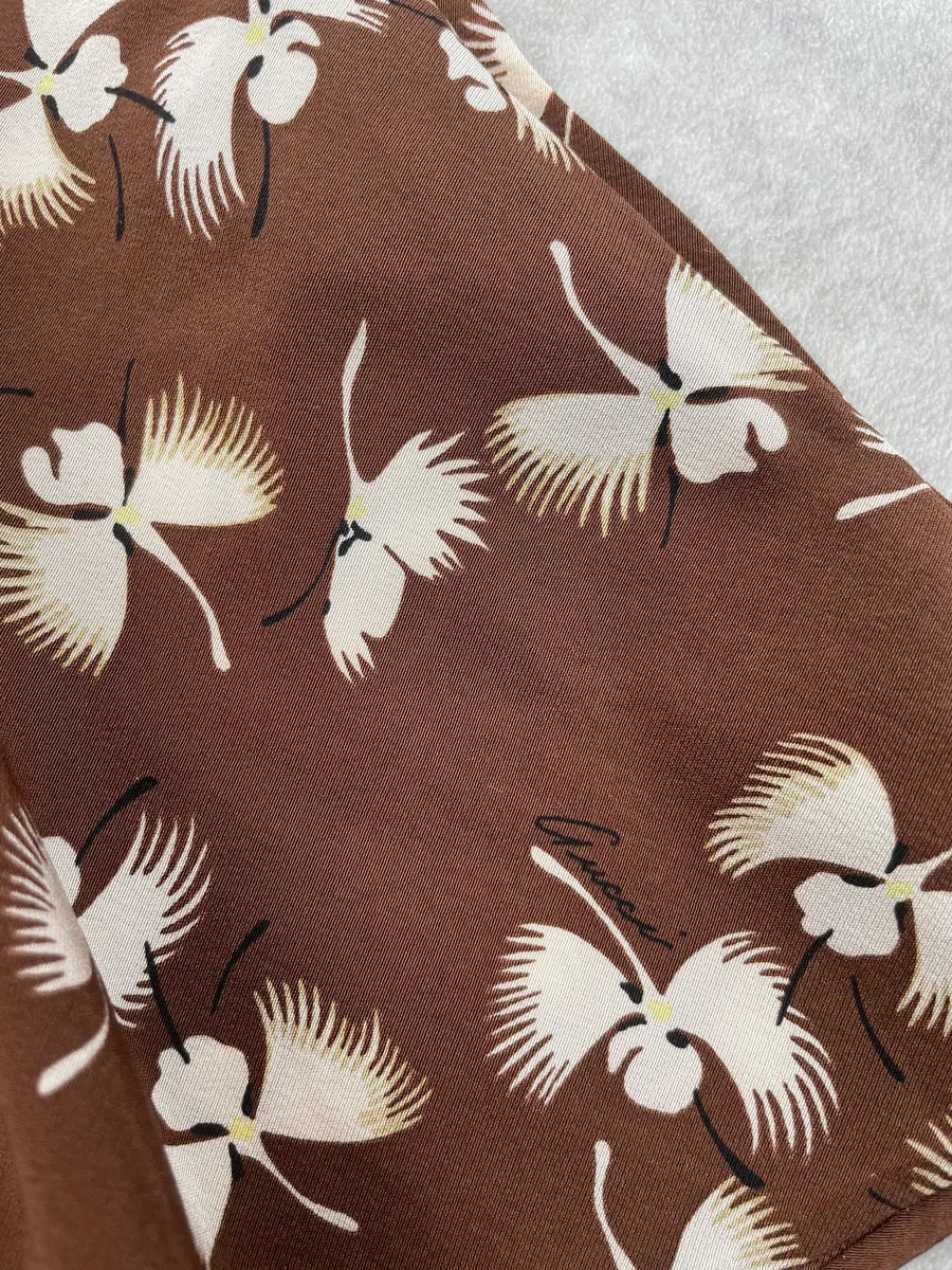 SS2006 Gucci Brown Silk Floral Skirt by Frida Giannini BwSFlRA 6