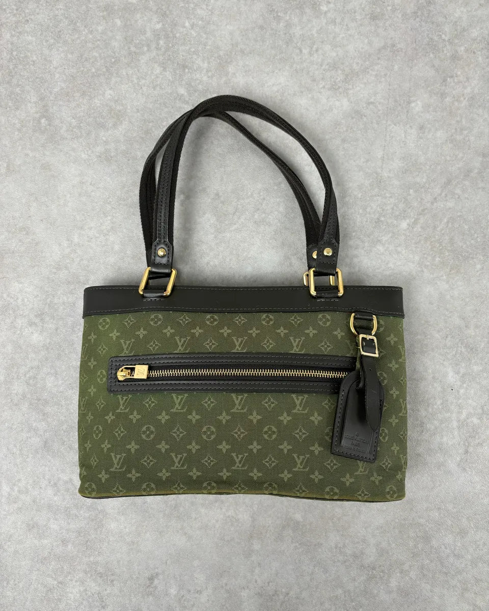 AW2006 Louis Vuitton Khaki Green Monogram Lin Tote Bag  auyvQil 0