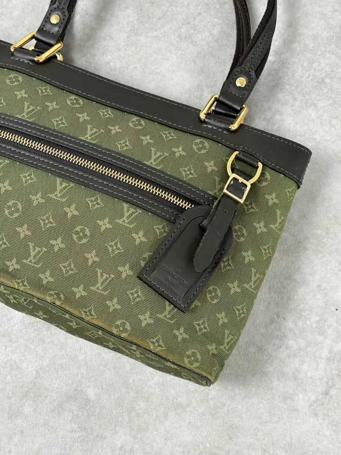 AW2006 Louis Vuitton Khaki Green Monogram Lin Tote Bag  auyvQil 3