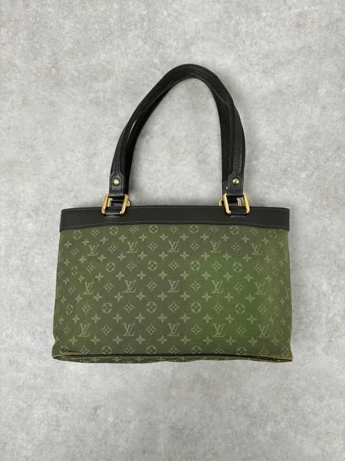 AW2006 Louis Vuitton Khaki Green Monogram Lin Tote Bag  auyvQil 4