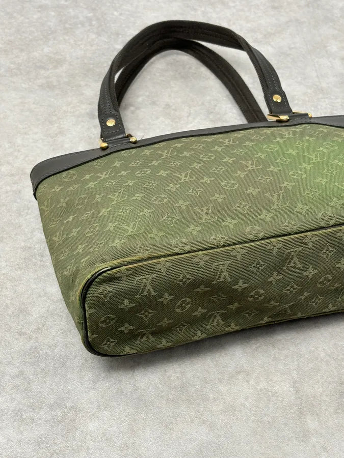 AW2006 Louis Vuitton Khaki Green Monogram Lin Tote Bag  auyvQil 6