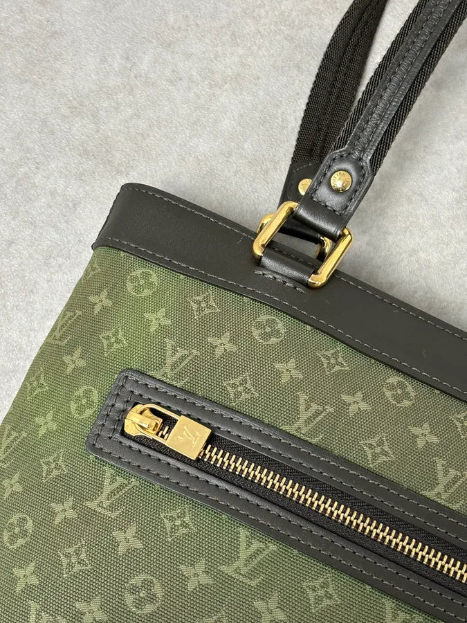 AW2006 Louis Vuitton Khaki Green Monogram Lin Tote Bag  auyvQil 7