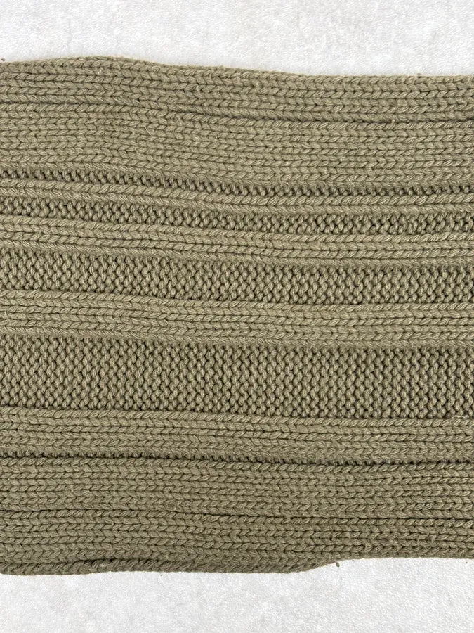 AW2006 Maison Martin Margiela Khaki Wool Ribbed Knit Scarf RnBRYzg 5