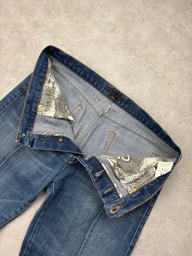 AW2006 Roberto Cavalli Blue Denim Embroidered Jeans OFAHHnA 9