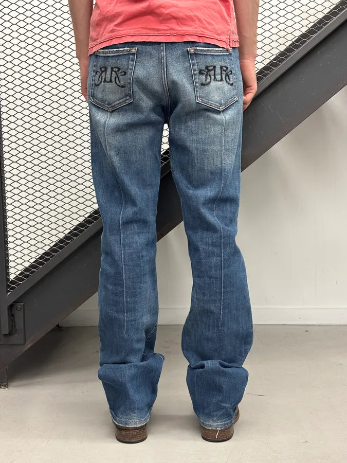 AW2006 Roberto Cavalli Blue Denim Embroidered Jeans OFAHHnA 2