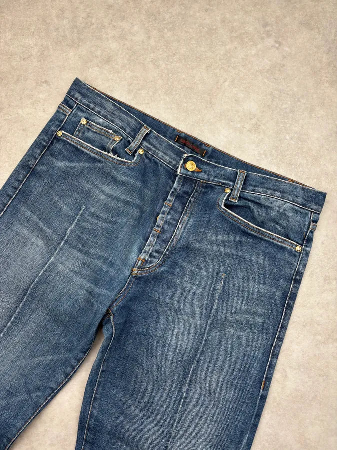 AW2006 Roberto Cavalli Blue Denim Embroidered Jeans OFAHHnA 4