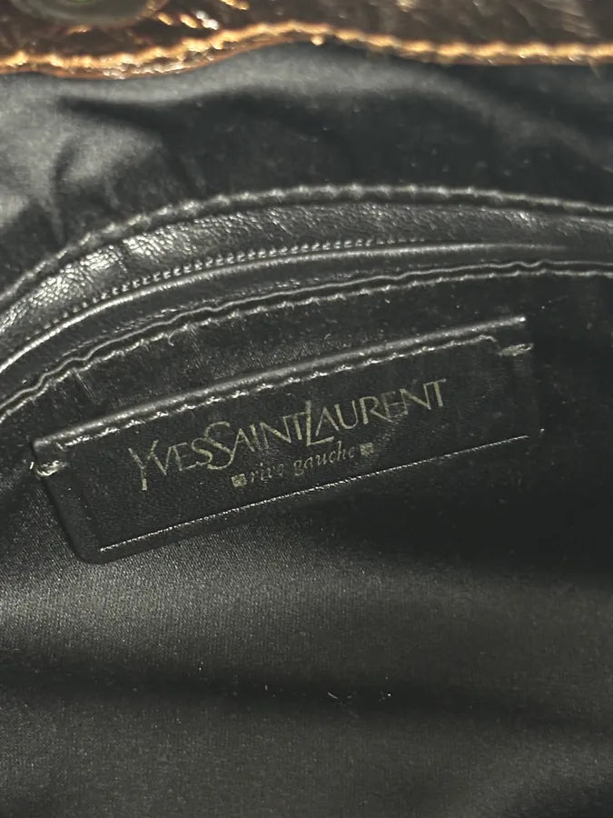 AW2006 Yves Saint Laurent Bronze Leather Bow Shoulder Bag FAUDfxM 15
