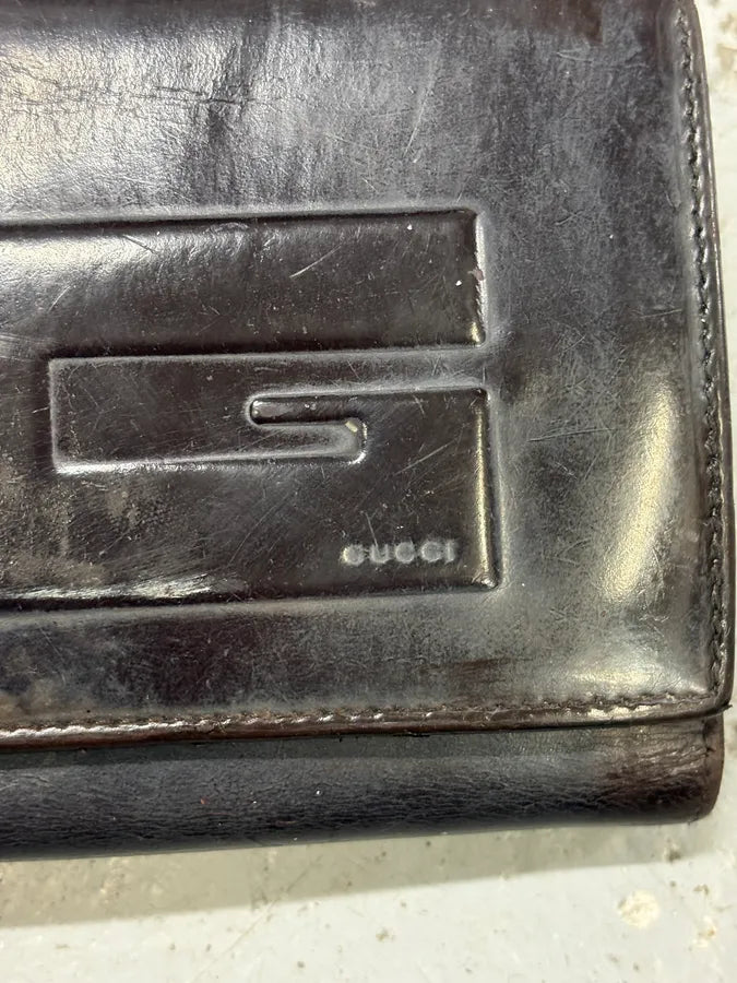 2007 Gucci Black Bifold Logo Leather Wallet NORzuNL 5