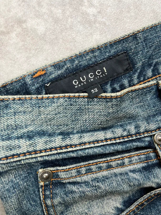 AW2007 Gucci Blue Denim Straight Jeans by Frida Giannini dibDjqn 6