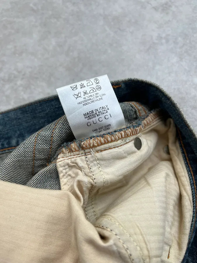 AW2007 Gucci Blue Denim Straight Jeans by Frida Giannini dibDjqn 8