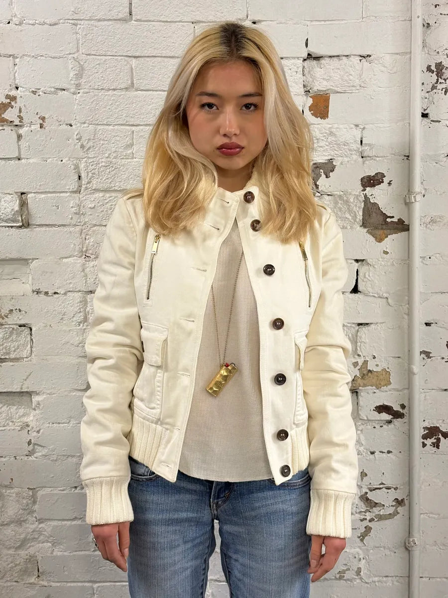 SS2007 Gucci Cream Madonna Multi-Pocket Bomber Jacket WAgmVfs 1