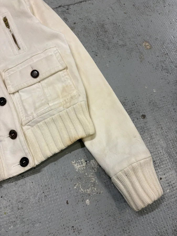 SS2007 Gucci Cream Madonna Multi-Pocket Bomber Jacket WAgmVfs 7